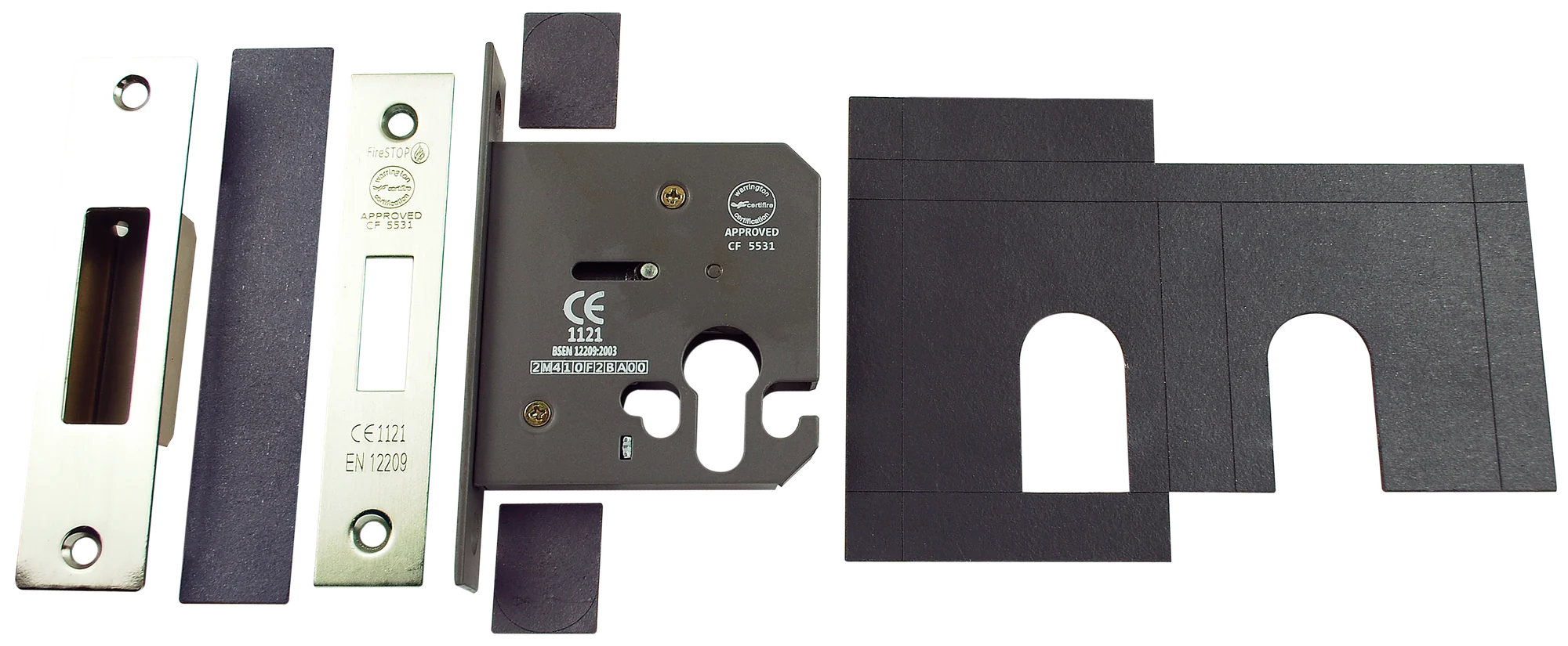 4FireDoors Euro Profile Deadlock Stainless Steel