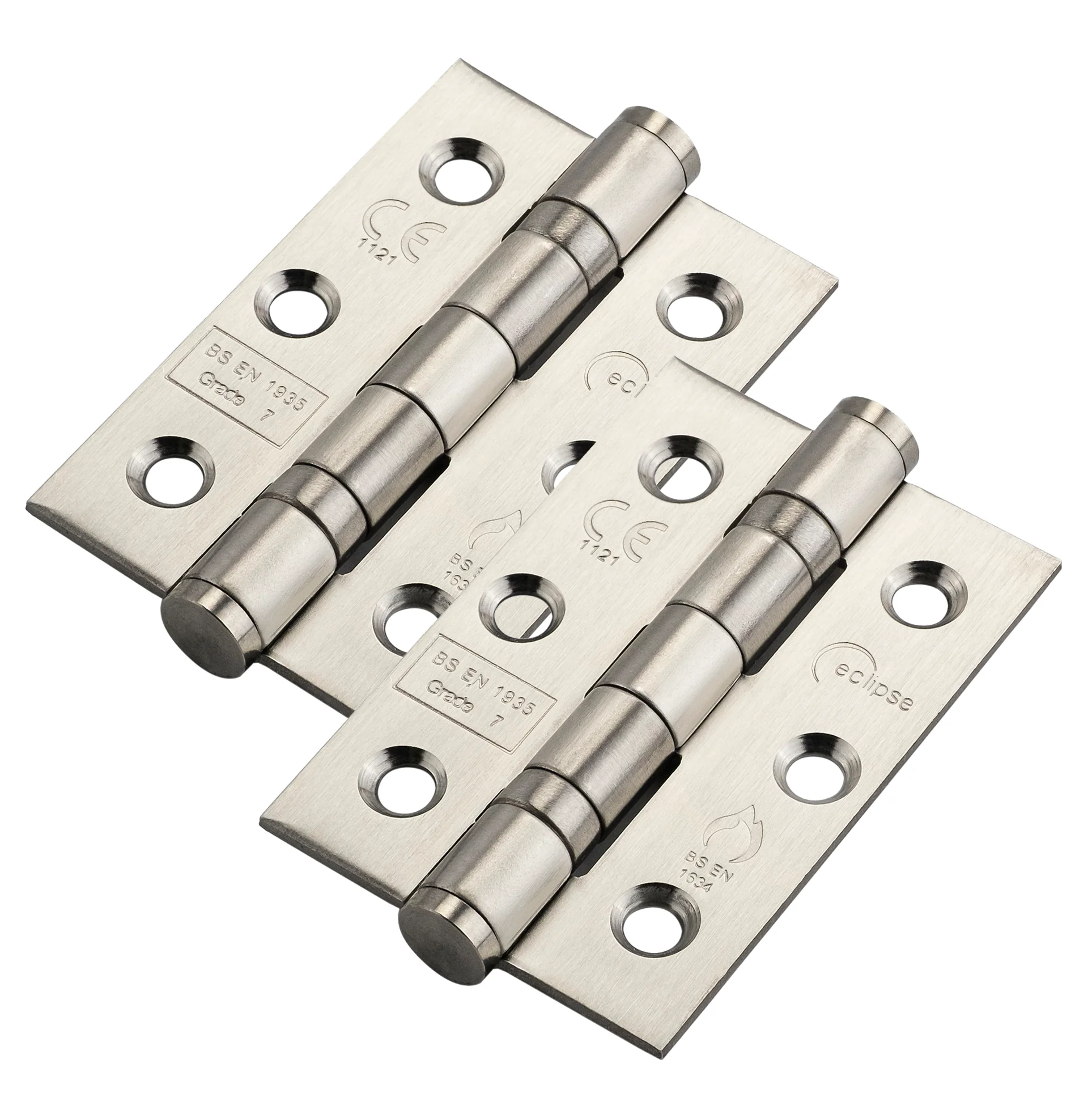 Eclipse Hinge Satin Stainless Steel 2 Ball Bearing Butt 3 x 2in x 2mm 515/4 CE