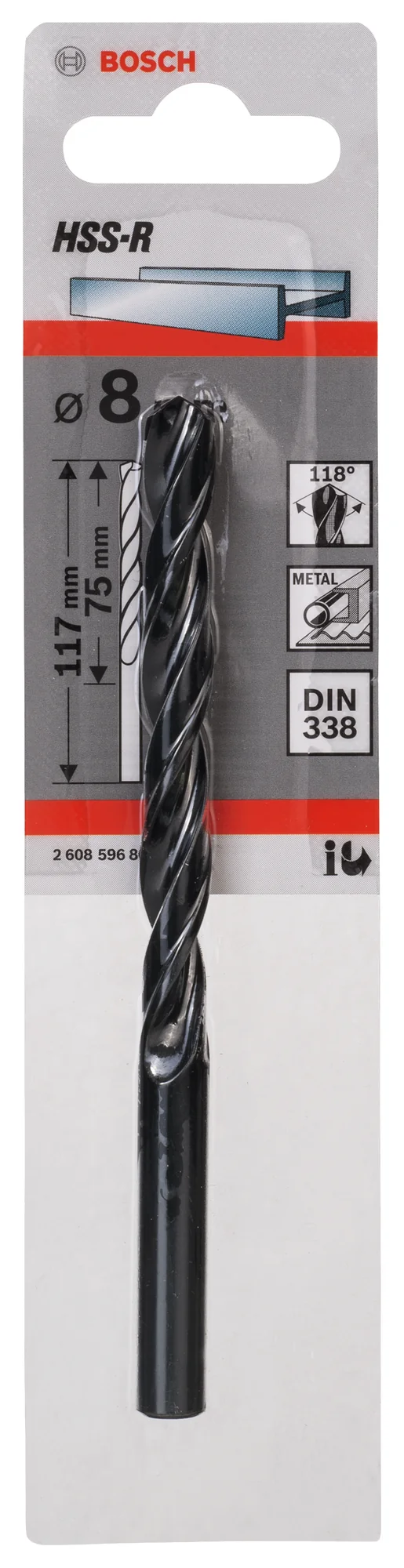 Bosch HSS-pointteq Drill 8.0 x 75 x 117mm 2608577171