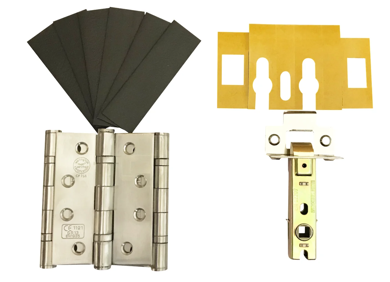 4FireDoors Grade 13 Hinges & Tubular Latch Pack in Stainless Steel