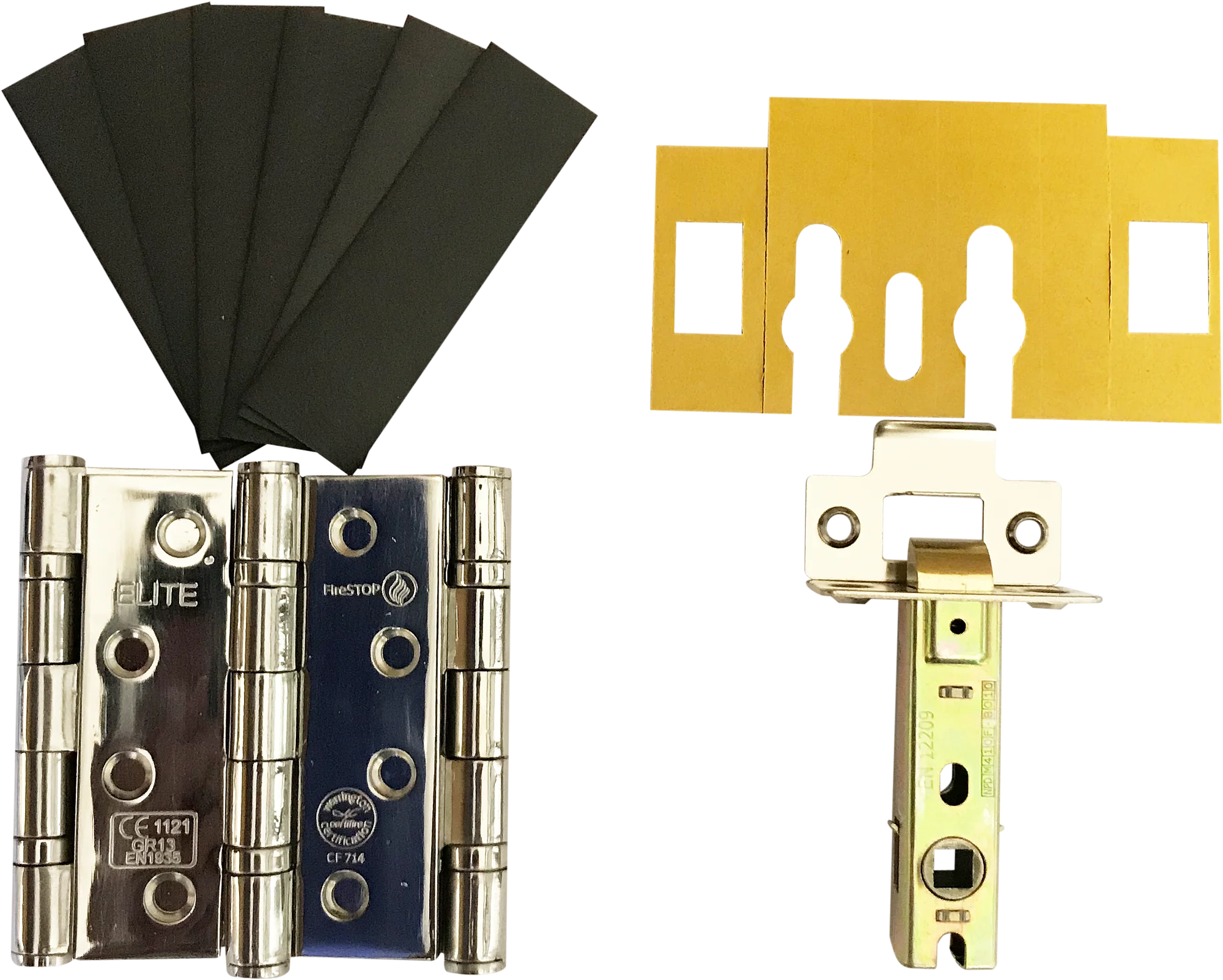 4FireDoors Grade 13 Hinges & Tubular Latch Pack  in Chrome