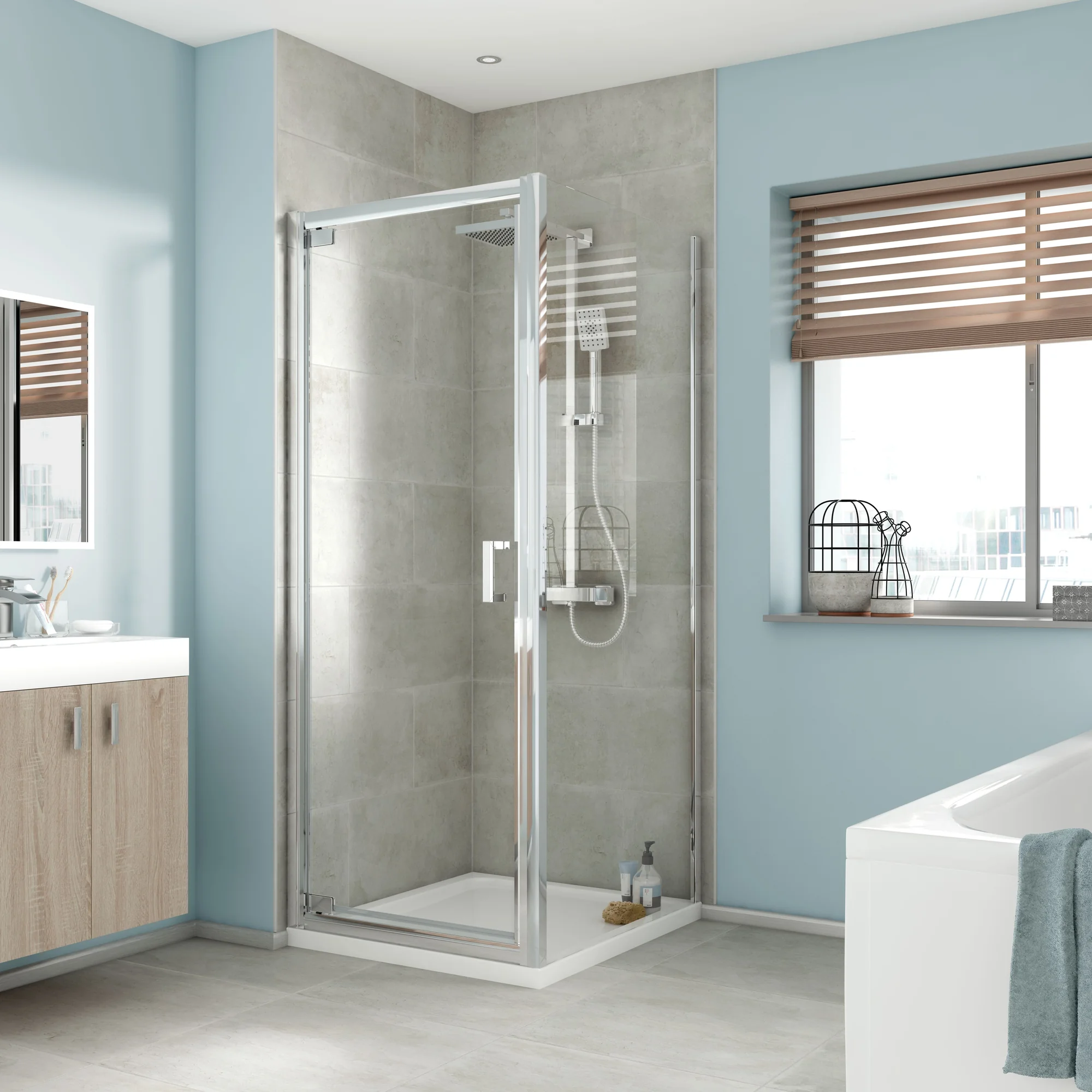 Bathrooms From Tp Edessa Pivot Enclosure Door 900mm