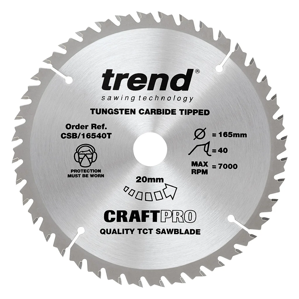 Trend Wood Cordless Circular Saw Blade 165mm x 20mm x 40T