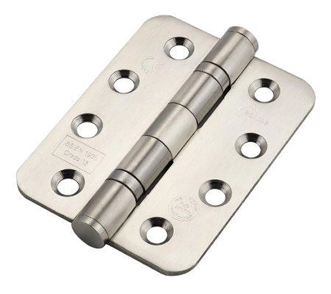 Eclipse 14869 Ball Bearing Radius Corner Hinge Grade 13 Satin Stainless Steel 102 x 76 x 3mm 2 Pack