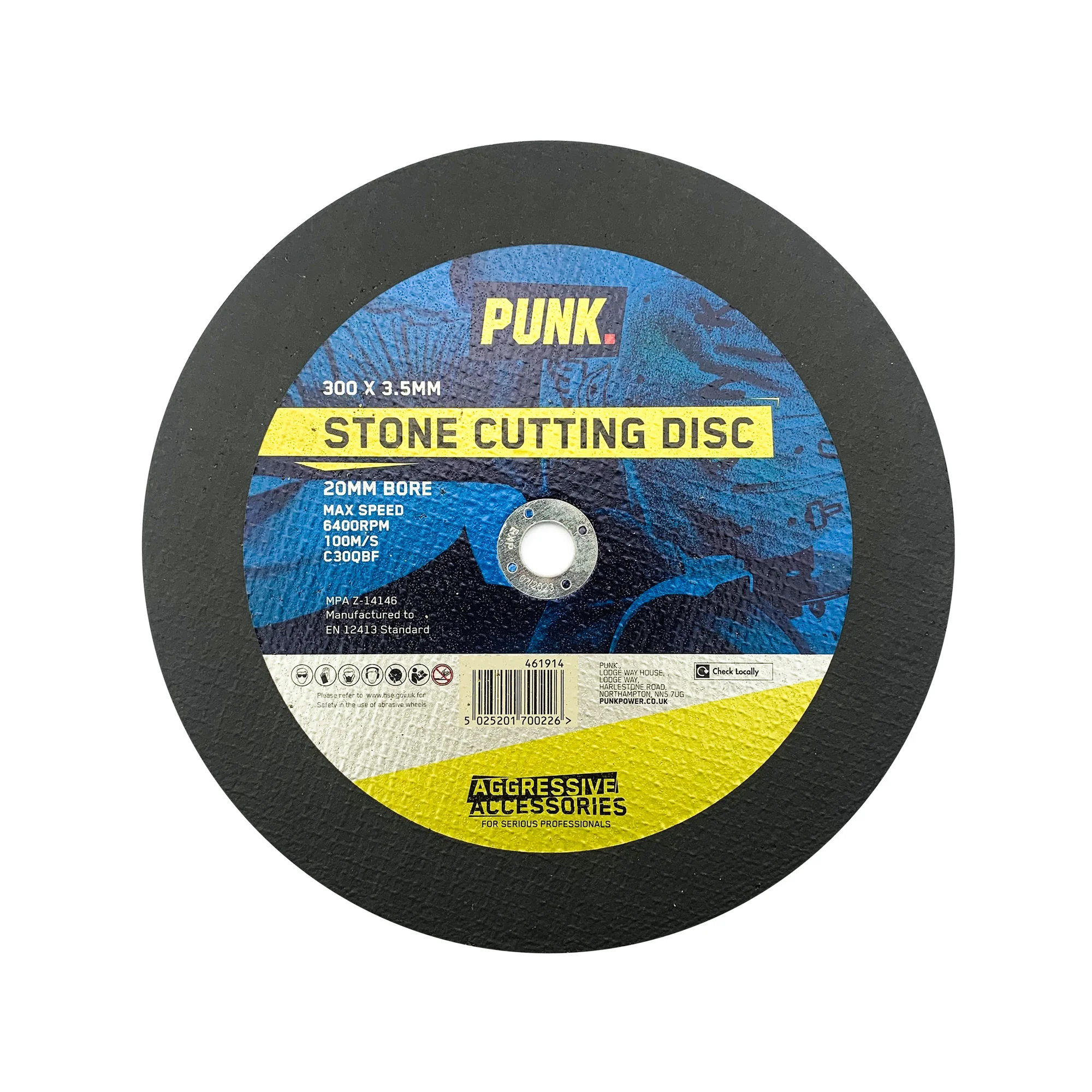 Punk 300mm x 3.5mm Stone Cutting Disc 20mm Bore New