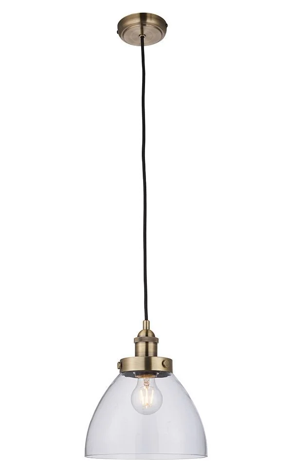 Endon E27 Hansen Pendant Light Antique Brass ED-77272