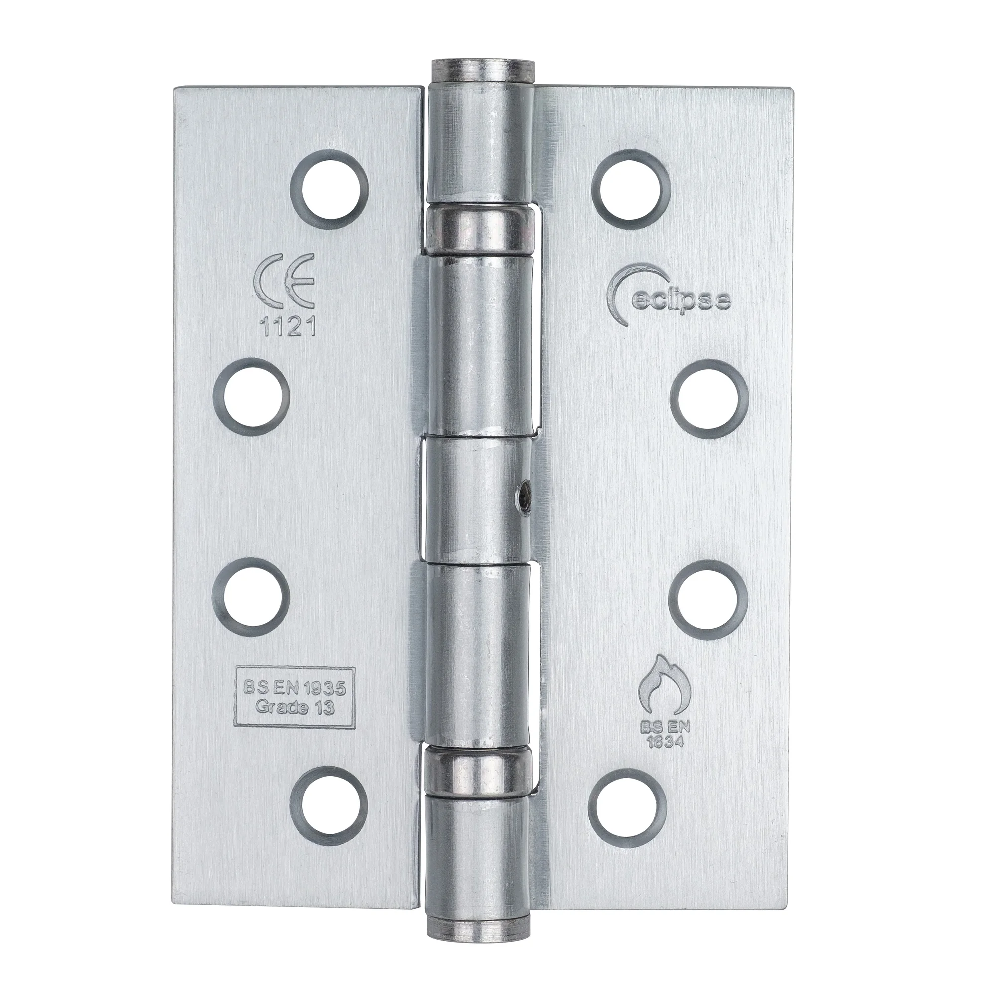 Eclipse 14975 Mild Steel Ball Bearing Hinge Grade 13 Satin Chrome 102 x 76 x 2.7mm 2 Pack
