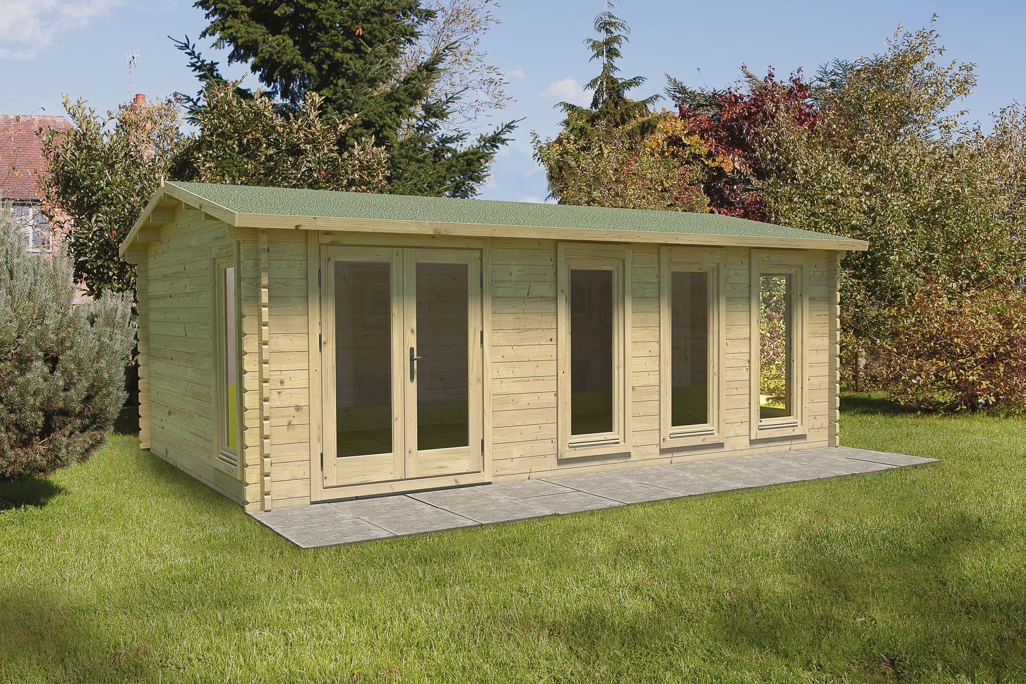 Forest Garden 6 x 4m Blakedown Log Cabin and Underlay Home Delivered