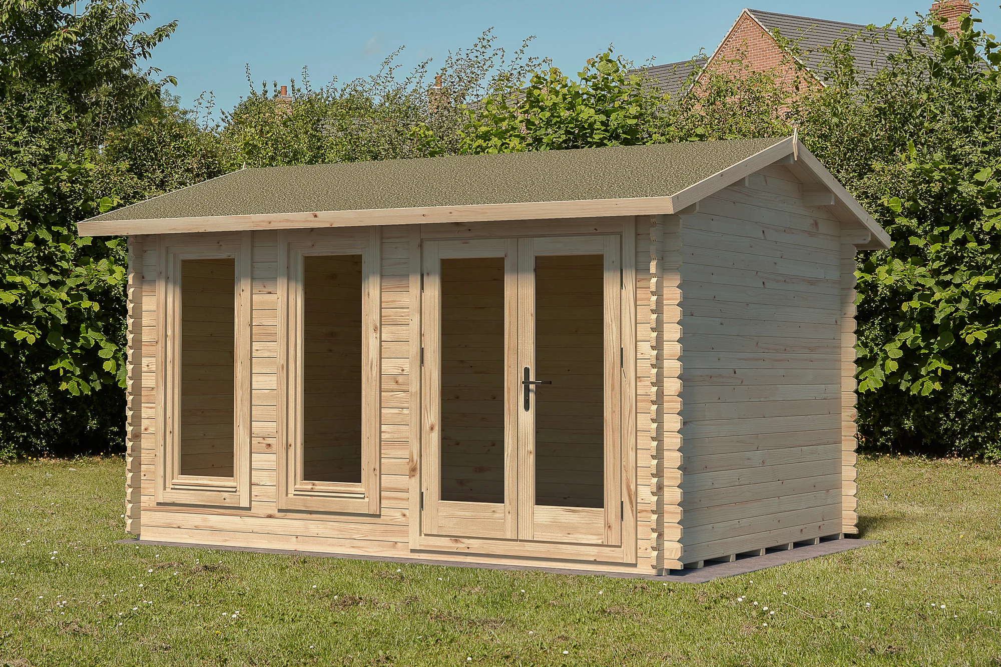 Forest Garden 4 x 3m Chiltern Cabin Single Glaze and Shingles Home Delivered