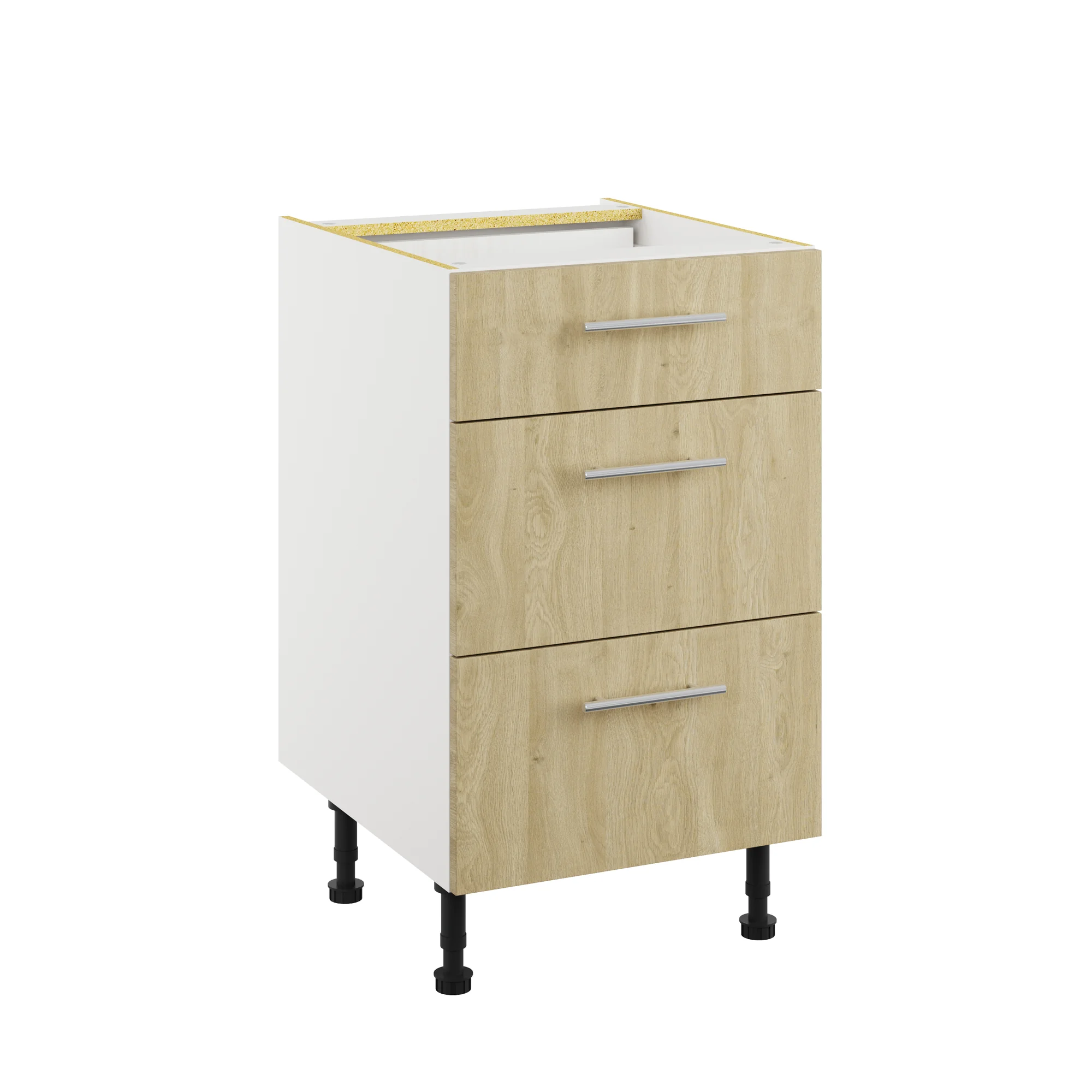 Essence Sandstone Oak 500mm 3 Drawer Base