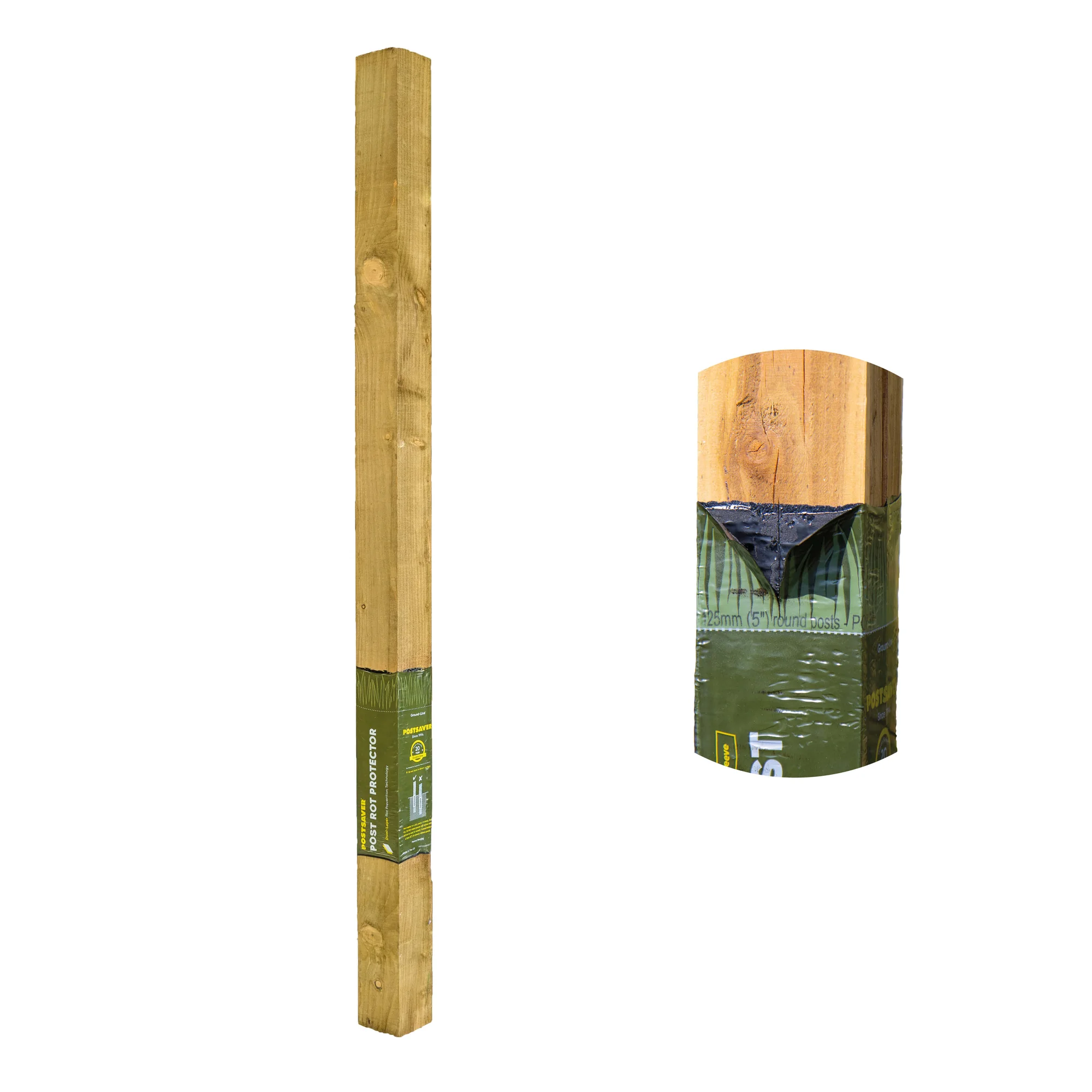 1.8m High 75 x 75mm Postsaver Rot Protected UC4 Fence Post