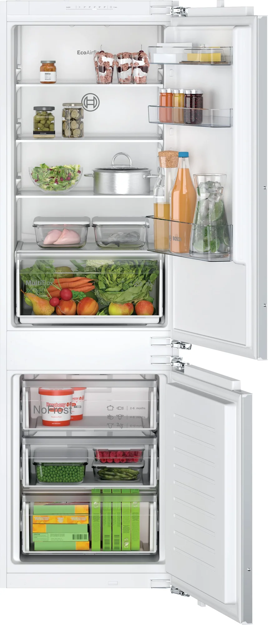 Bosch 70/30 Nofrost LED Intergrated Fridge Freezer with Digital Temperature Control - KIN86NFE0G
