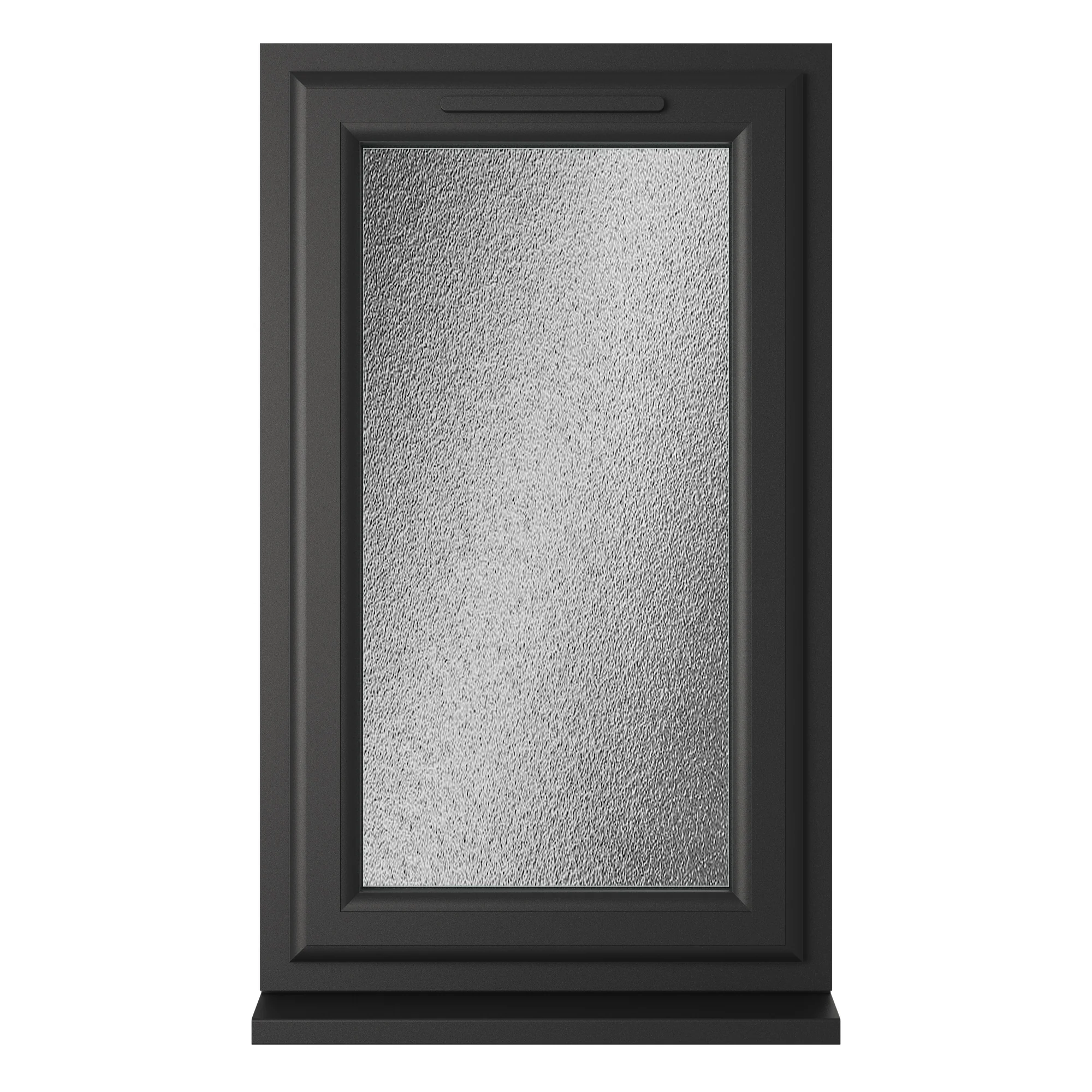 Crystal Double Glazed uPVC Window Black/White Right Hung 1190mm x 610mm Obscure