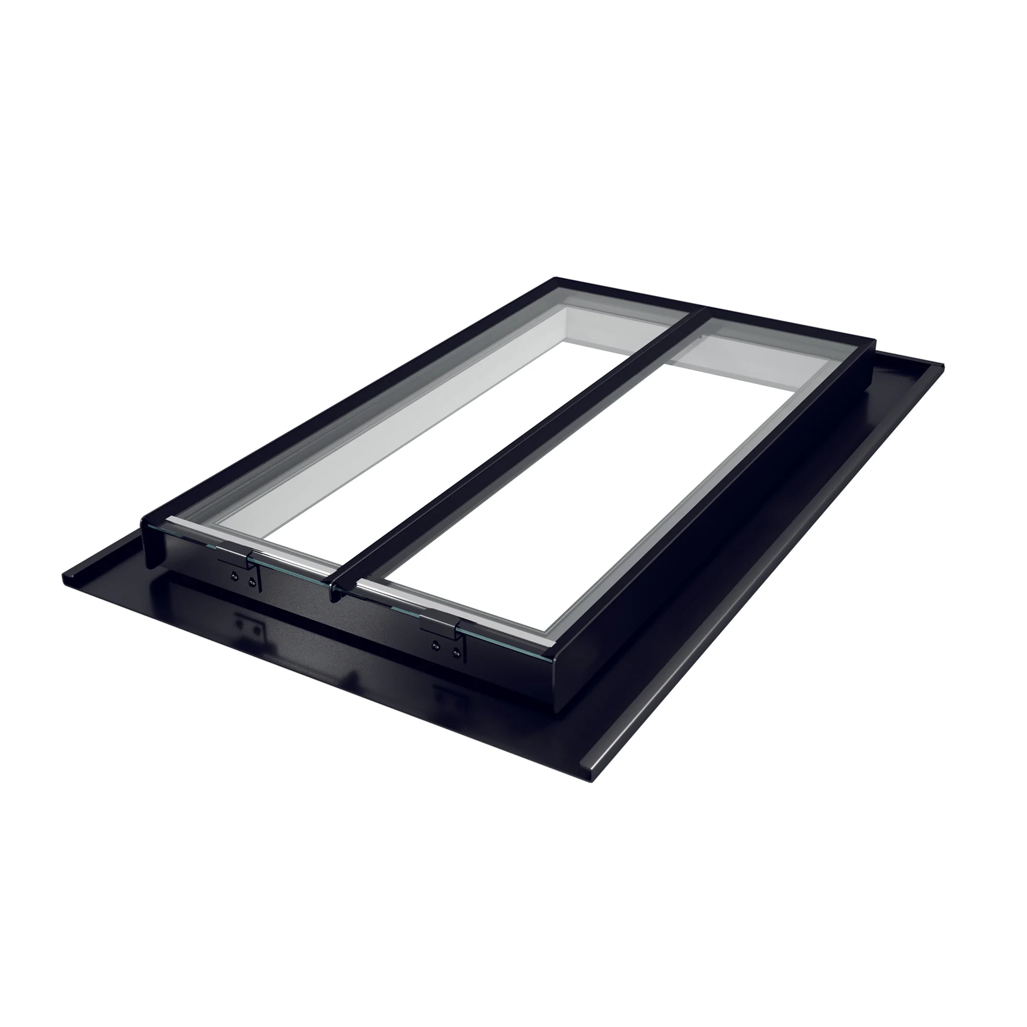The Rooflight Co. CR10 Conservation Rooflight 517 x 980mm Steel 1 Glazing Bar, Black Frame, White Linings