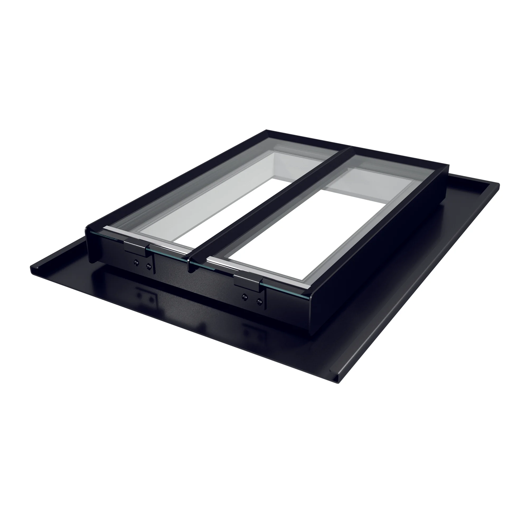 The Rooflight Co. CR1 Conservation Rooflight 365 x 525mm Steel 1 Glazing Bar, Black Frame, White Linings