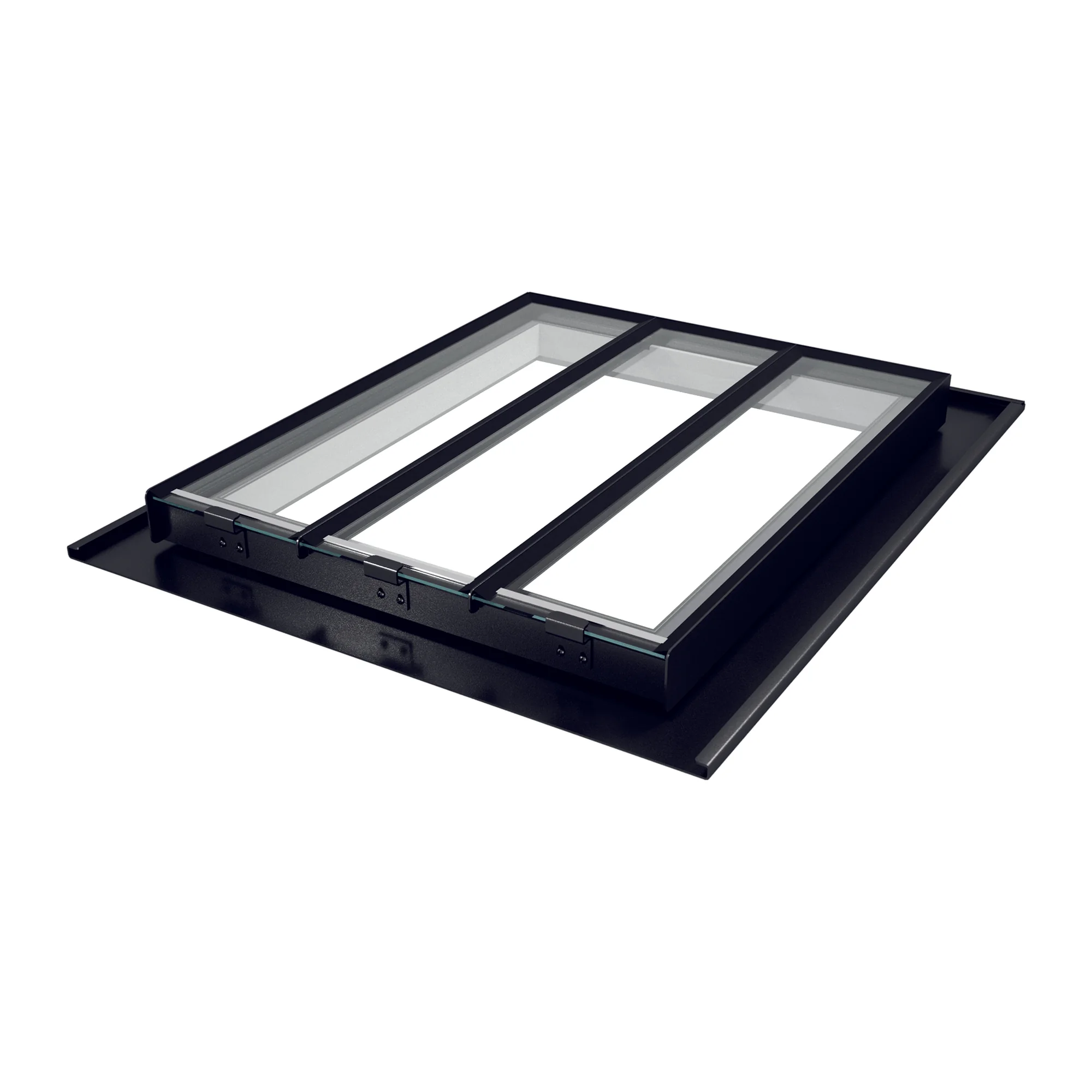 The Rooflight Co. CR11 Conservation Rooflight 669 x 828mm Steel 2 Glazing Bars, Black Frame, White Linings