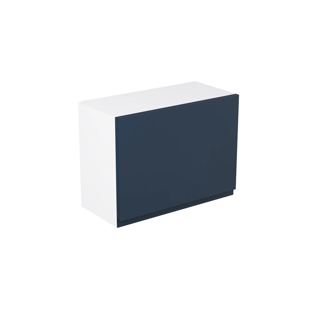 Flatpack 600 Single Extractor Wall Kitchen Cabinet J-Pull Shaker Ultra Matt Indigo Blue