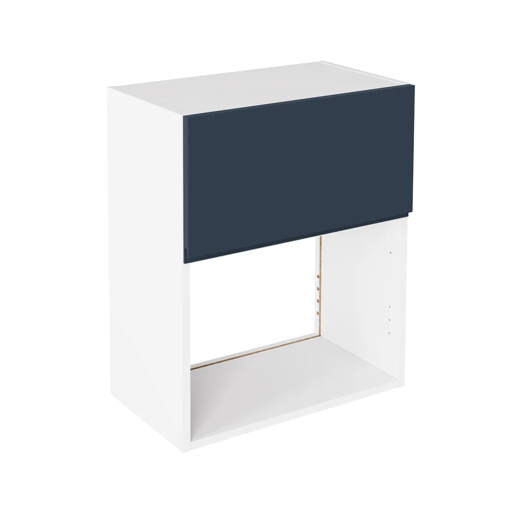 Flatpack 600 Microwave Wall Unit J-Pull Shaker Ultra Matt Indigo Blue