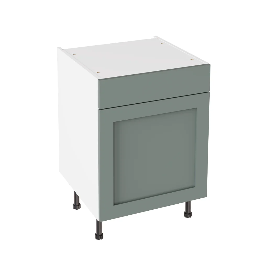 Flatpack 600 Drawerline Base Cabinet Shaker Ultra Matt Sage Green