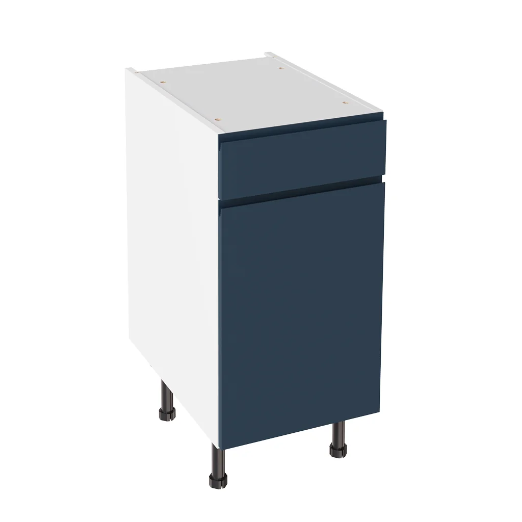 Flatpack 400 Drawerline Base Cabinet J-Pull Shaker Ultra Matt Indigo Blue