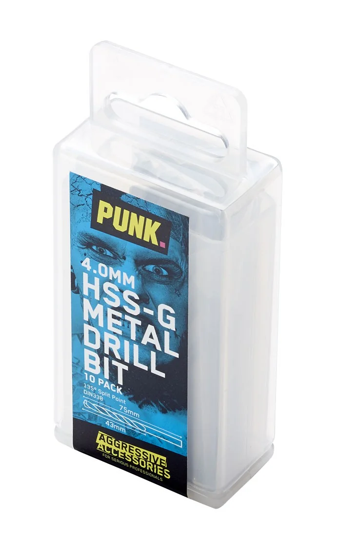 Punk 4.0mm HSS-g Drill Bit Pack 10