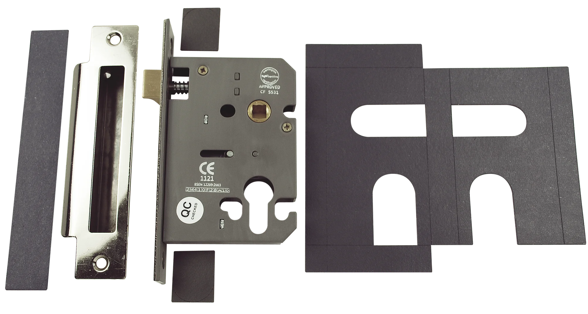 4FireDoors Sashlock Euro Profile Stainless Steel 76mm