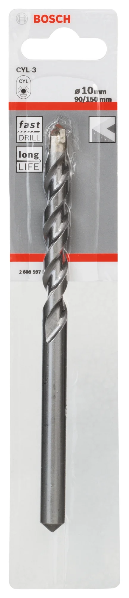 Bosch Silver Purcussion Hammer Drill Bit 10 x 150mm 2608597899