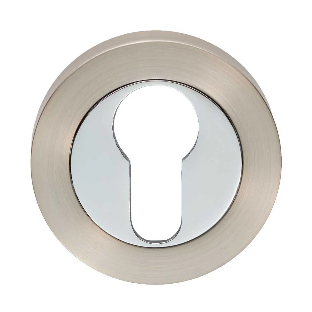 Carlisle Brass Escutcheon Euro Profile On Concealed Fix Round Rose Satin Chrome