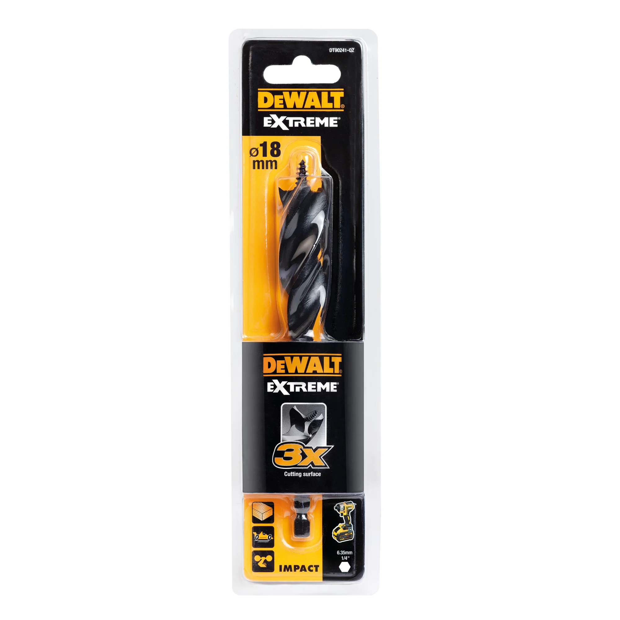 DeWalt DT90293-QZ Spade Bit Tri Flute Extreme 18 x 152mm