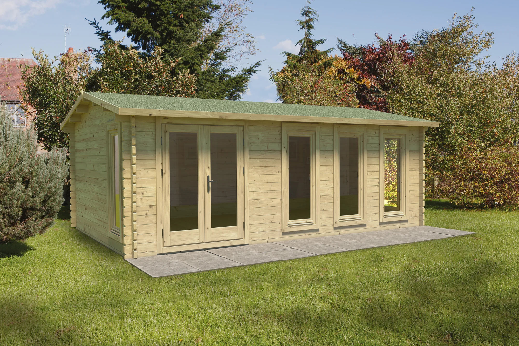 Forest Garden 6 x 4m Blakedown Log Cabin and Underlay