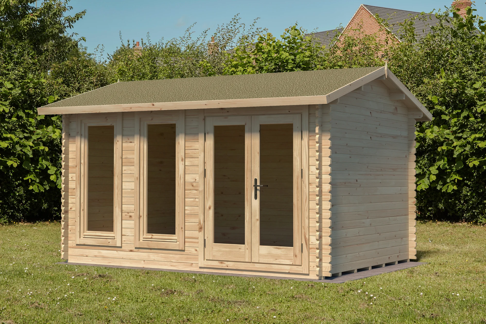 Forest Garden 4 x 3m Chiltern Cabin Single Glaze and Shingles