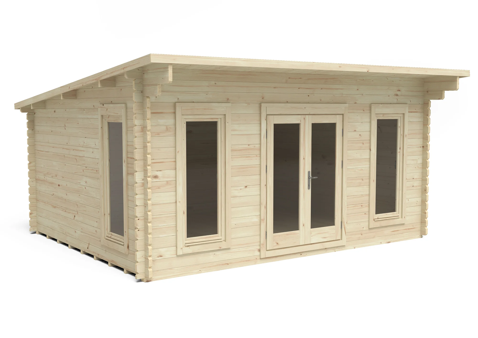 Forest Garden 5 x 4m Mendip Pent Log Cabin and Underlay