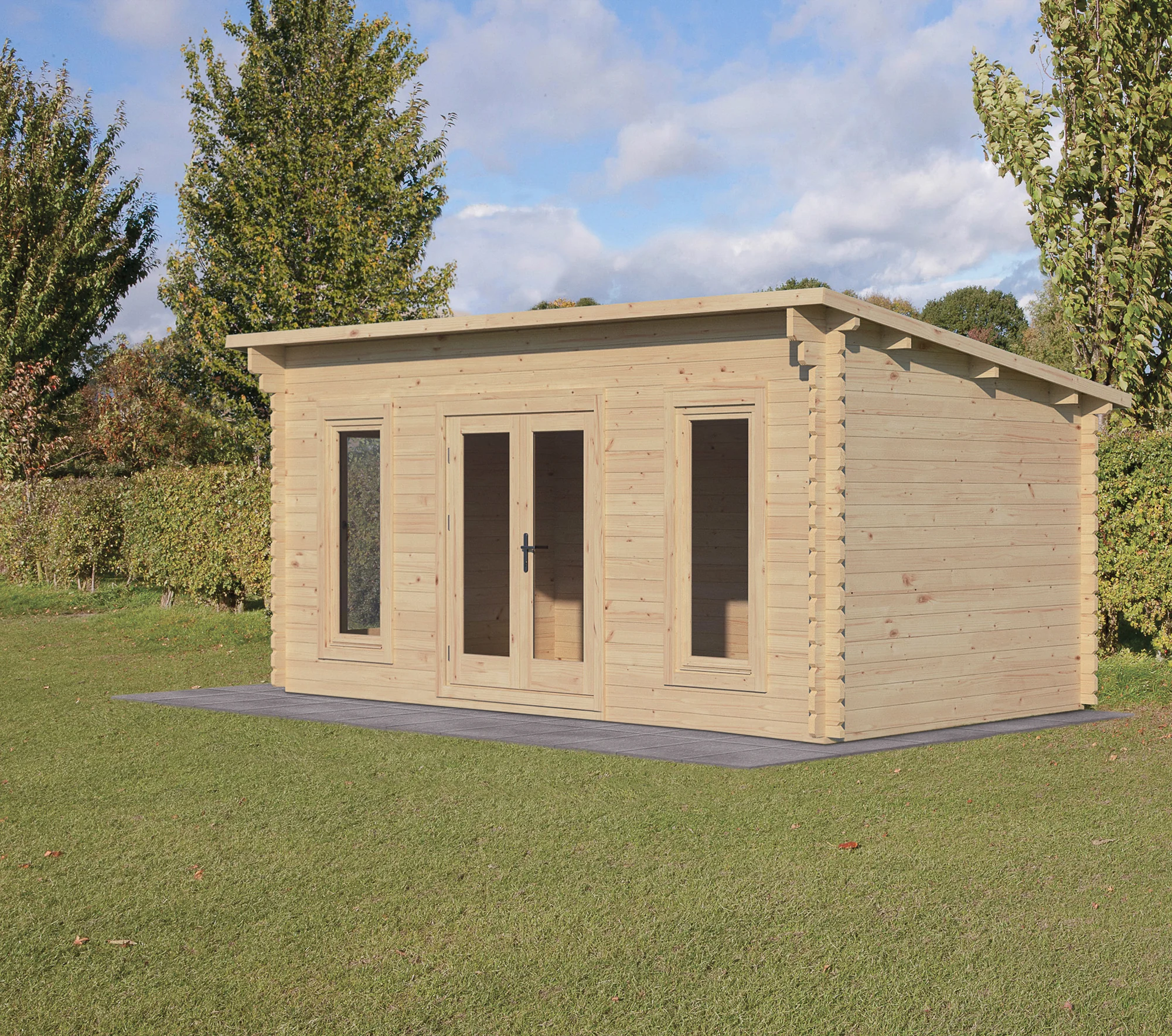 Forest Garden  5 x 3mElmley Log Cabin Underlay and Felt 34 Installed