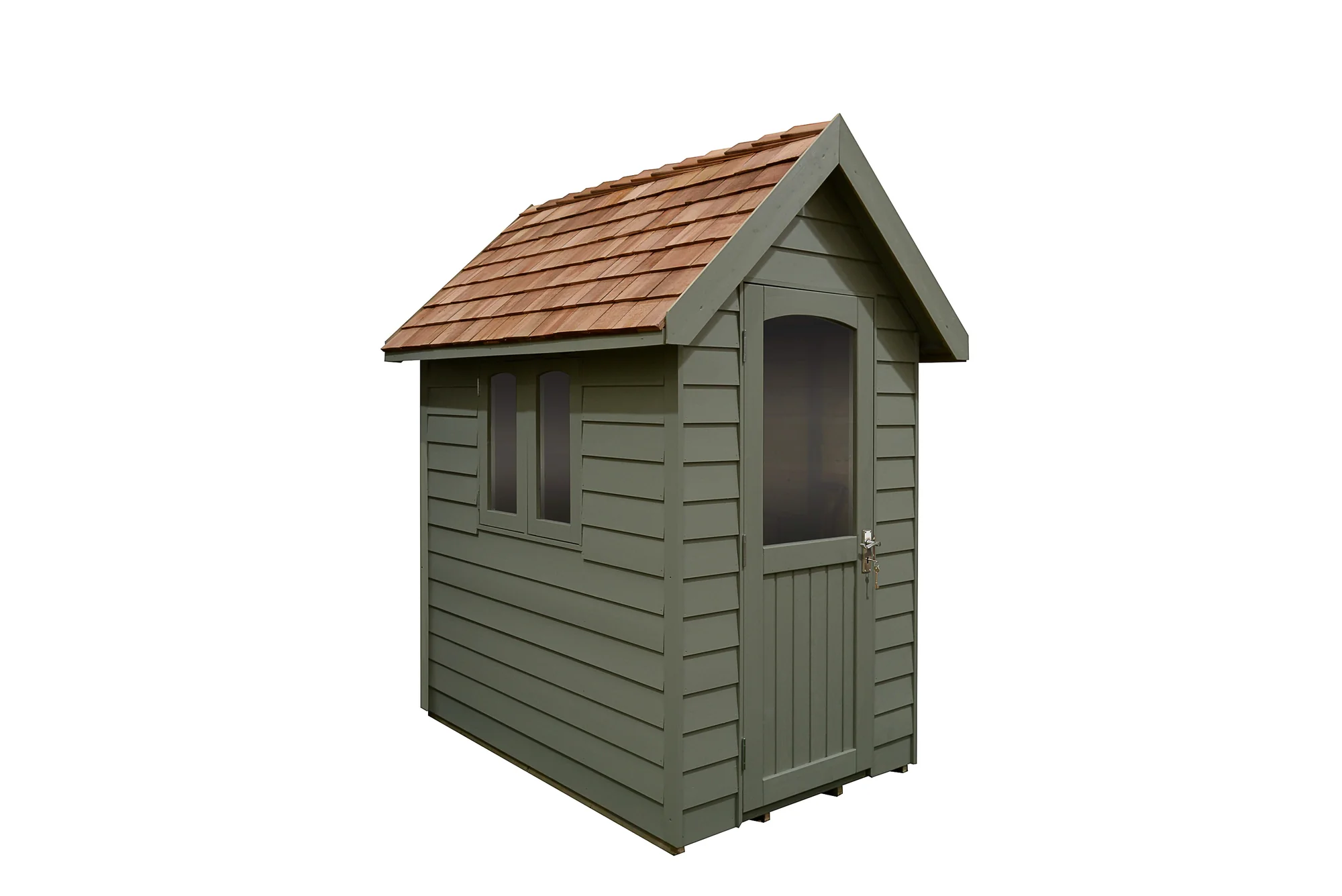 Forest Garden Retreat Shed Painted Moss Green Installed 6 x 4m