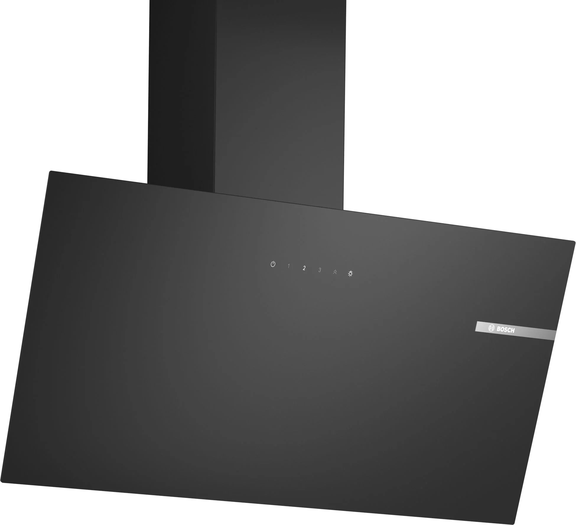 Bosch Serie 2 Wall Mounted Angled Cooker Hood with Touch Control LED Lights Black 80cm - DWK85DK60B