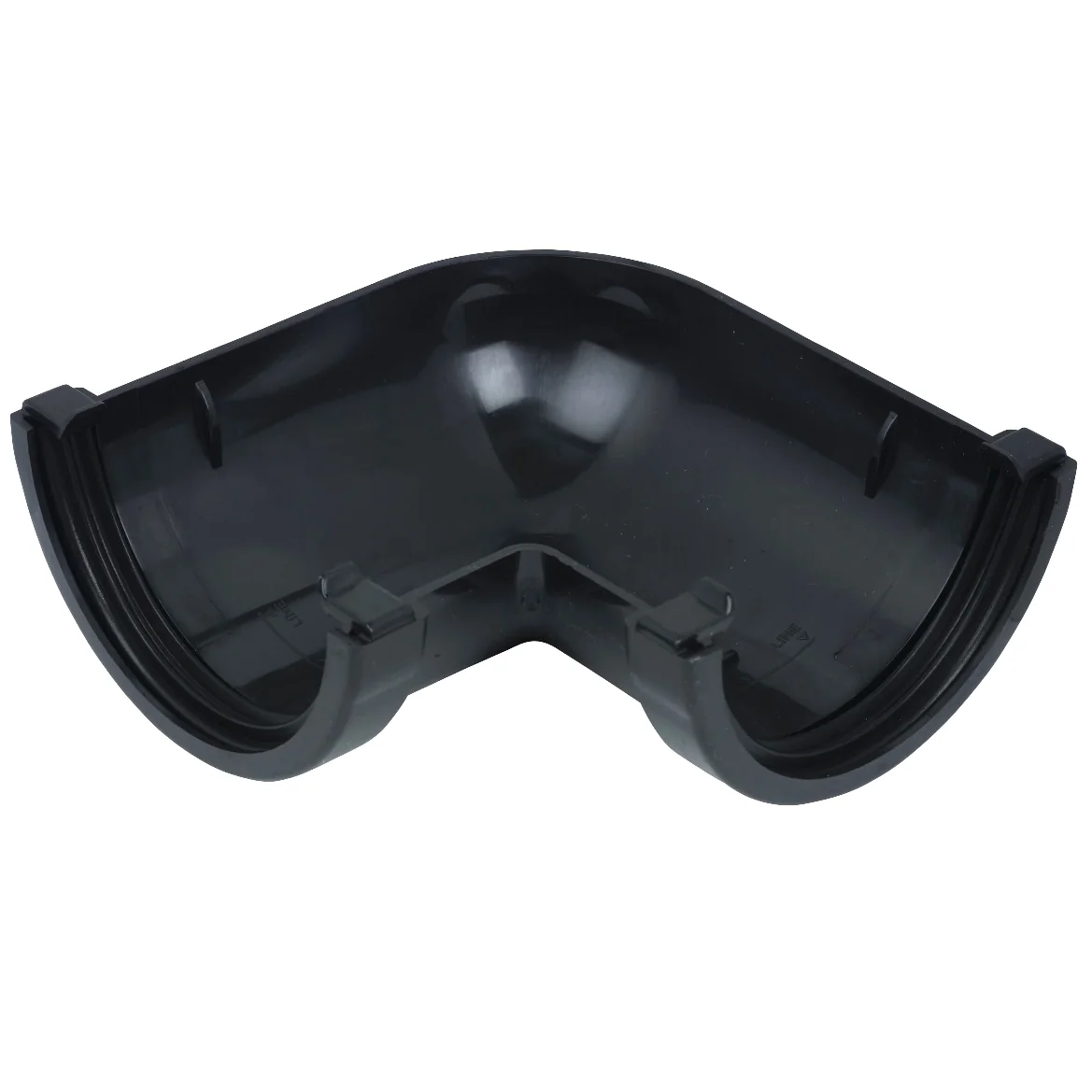 Floplast RA1B Black Half Round Gutter 90° Angle
