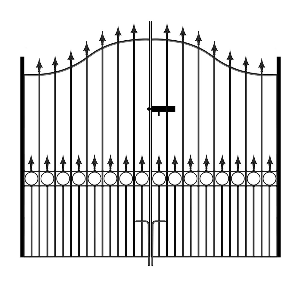 Balmoral Tall Bow Top Double Metal Driveway Gates 2438mm GAP x 2082mm High Zinc & Powder BAZP91