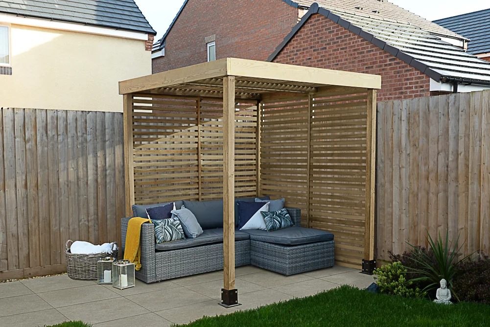 Forest Garden Modular Pergola with 2 Side Panel Pack