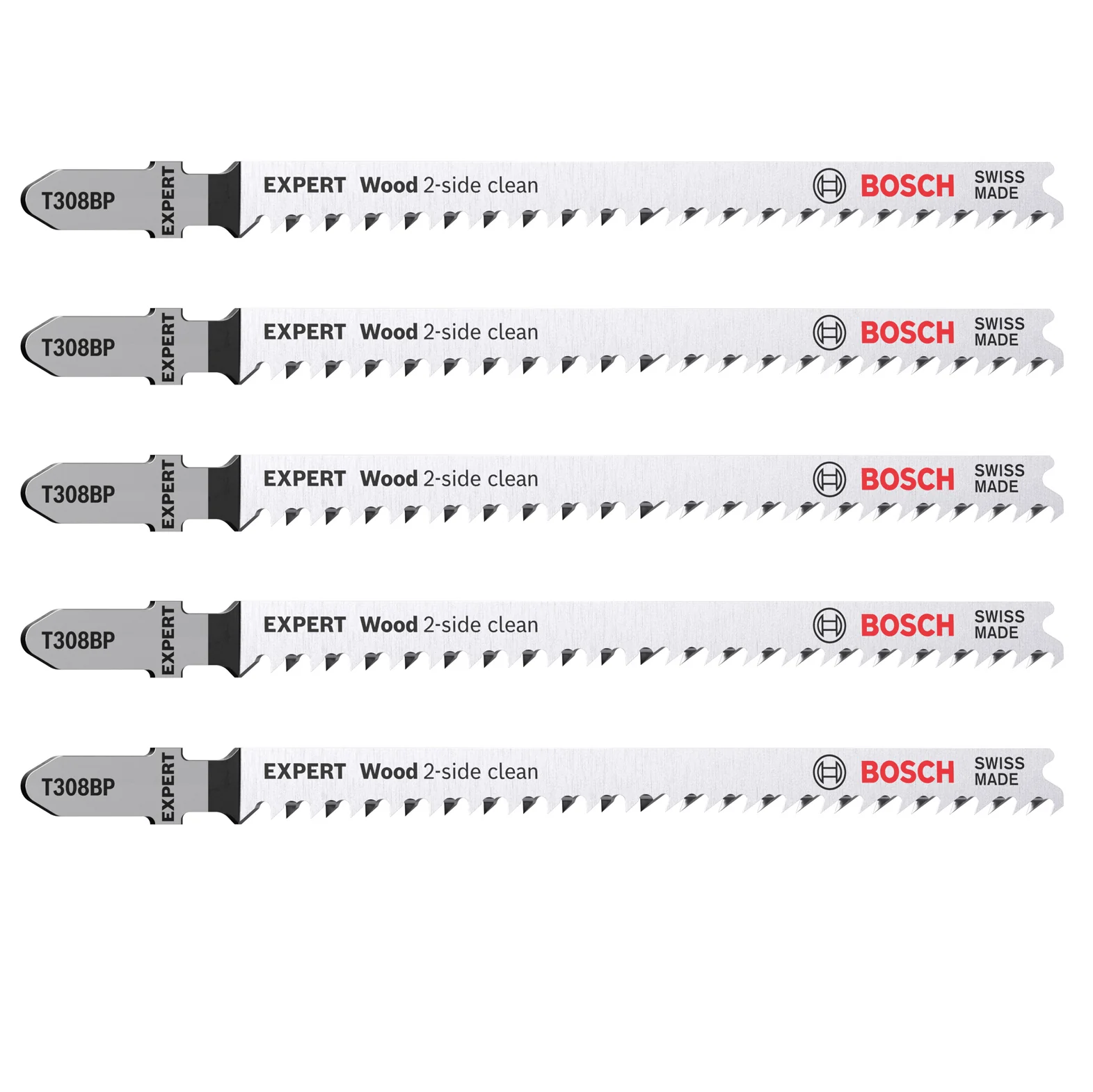 Bosch EXPERT Wood 2-side clean T308BP - 5 Jigsaw Blades