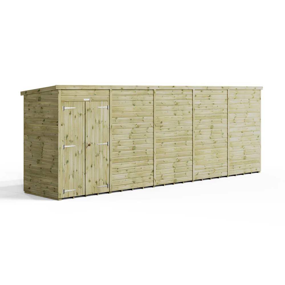 20x4 Premium Powersheds Pent No Windows Double Doors