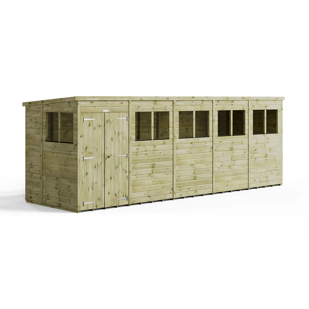 20x6 Premium Powersheds Pent Double Doors