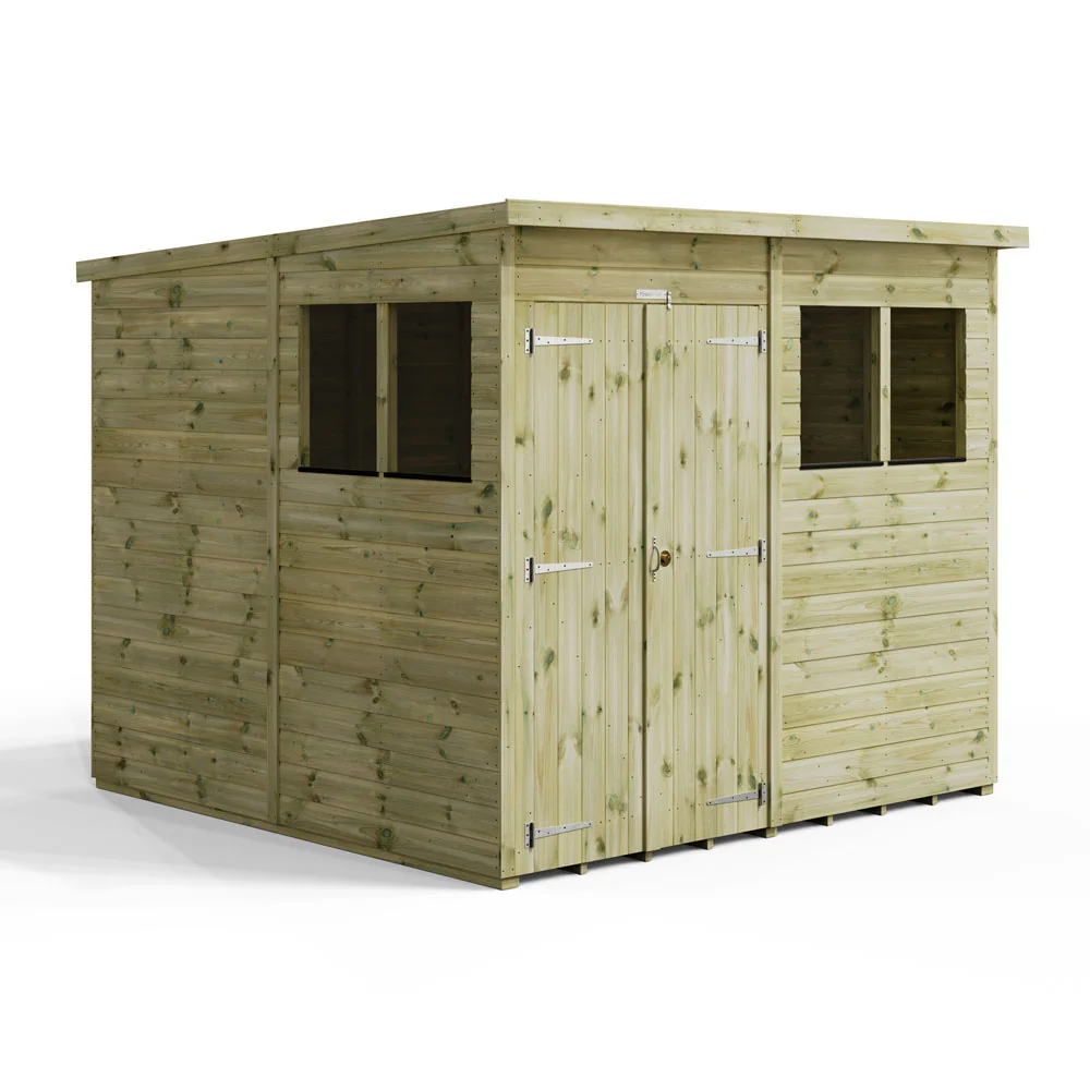8x8 Premium Powersheds Pent Double Doors