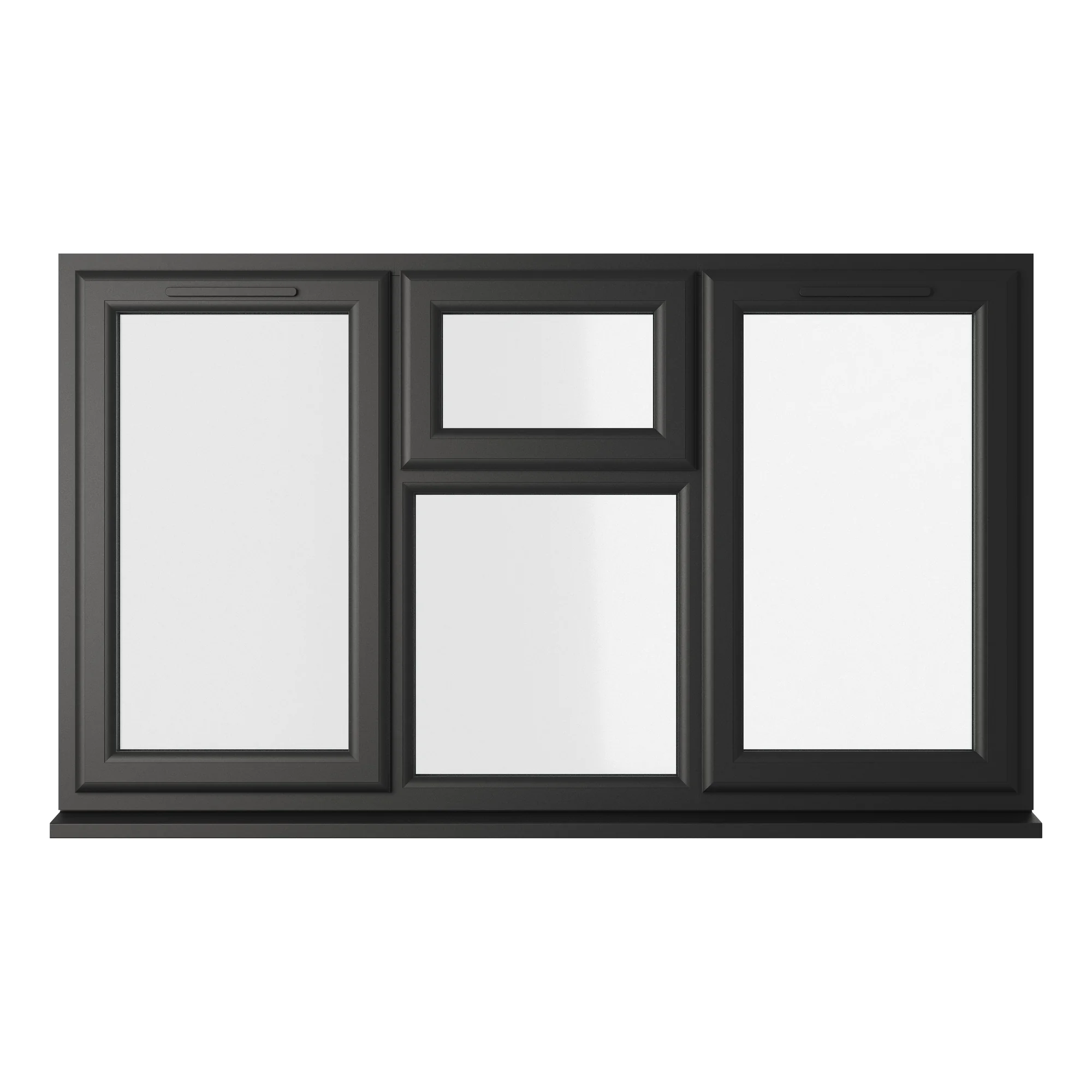 Crystal Triple Glazed uPVC Window Black/White Left & Right Hung 1770mm x 1190mm Clear