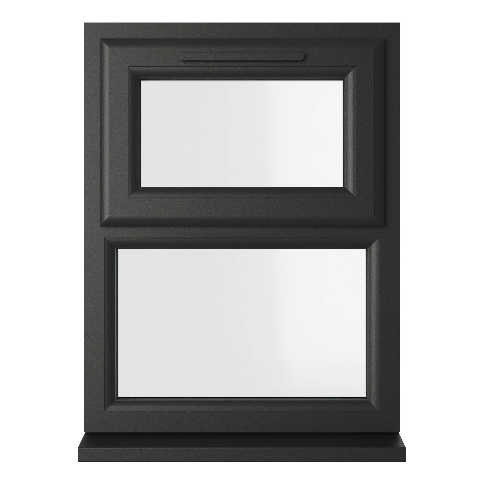 Crystal Triple Glazed uPVC Window Black/White Top Hung 1190mm x 1115mm Clear