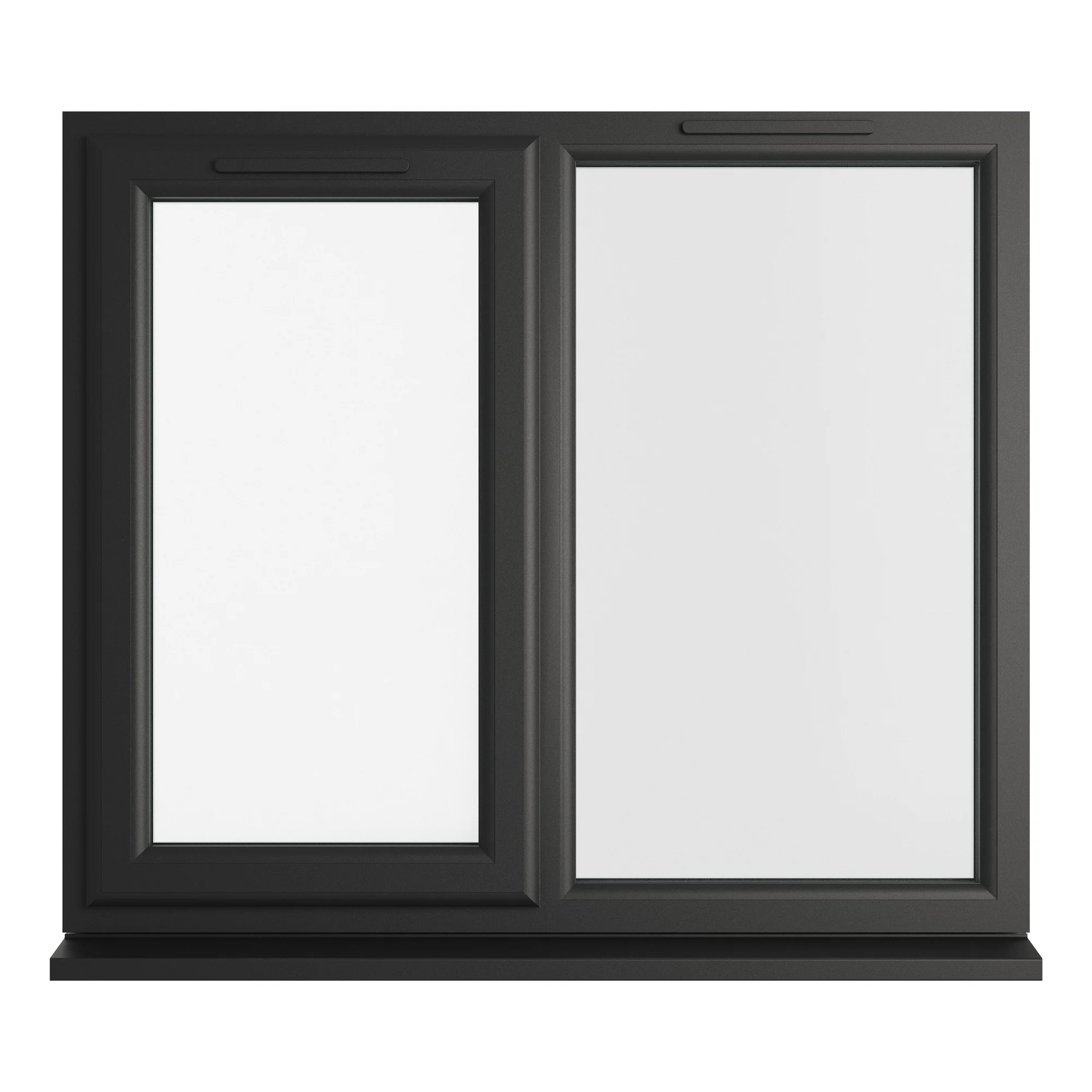 Crystal Triple Glazed uPVC Window Black/White Left Hung 1190mm x 1040mm Clear