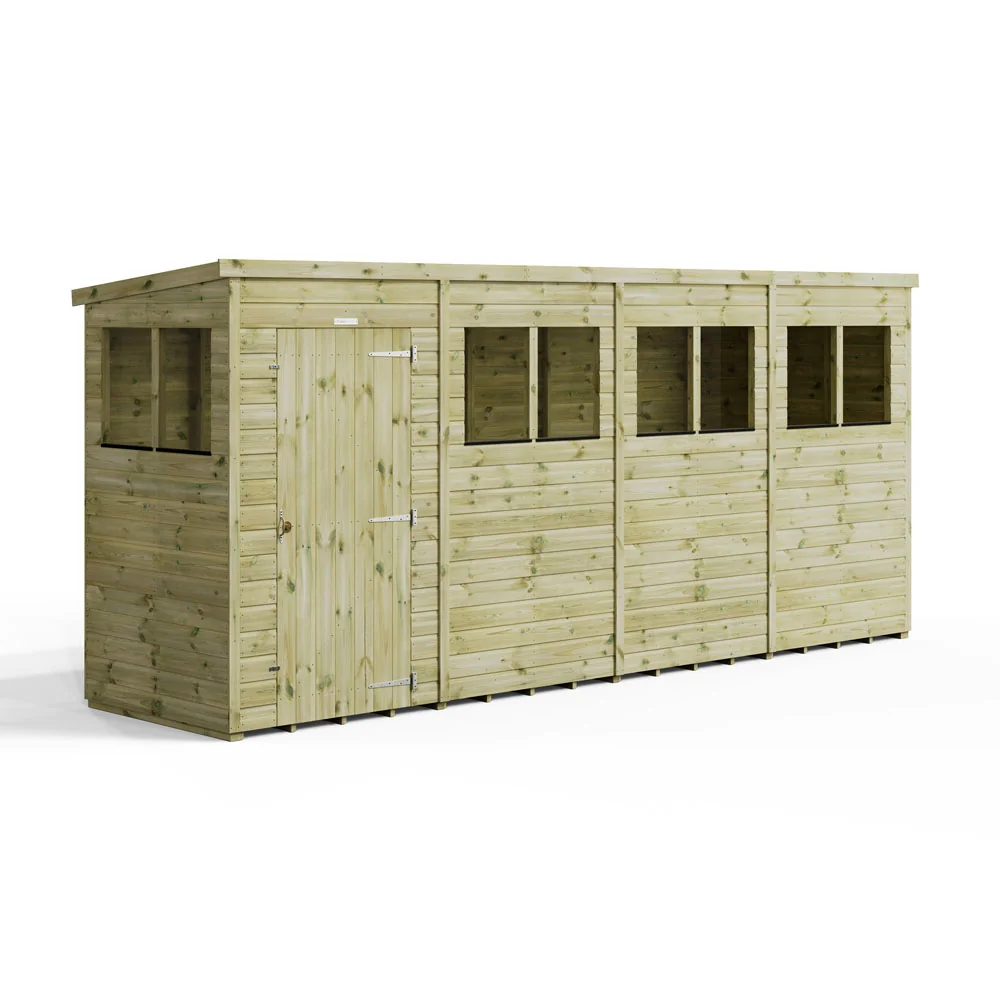 16x4 Premium Powersheds Pent