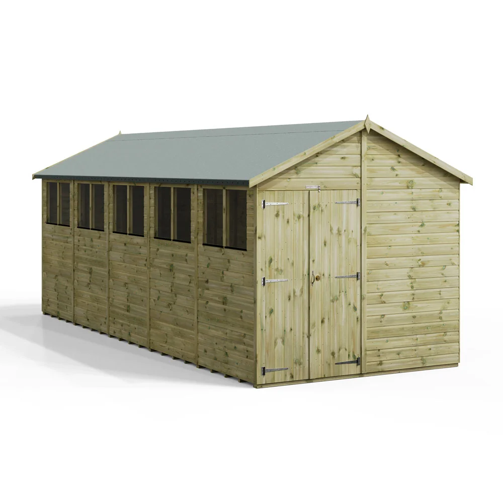 20x8 Premium Powersheds Apex Double Doors