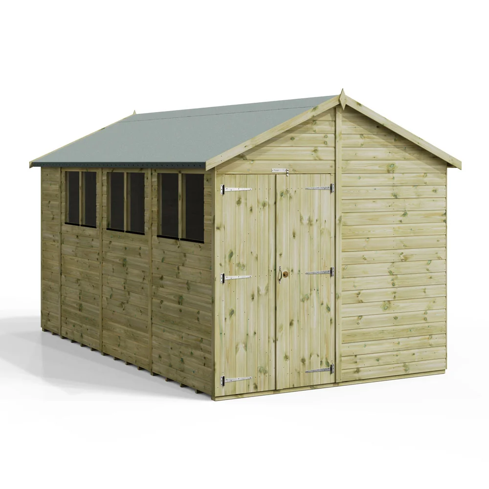 14x8 Premium Powersheds Apex Double Doors