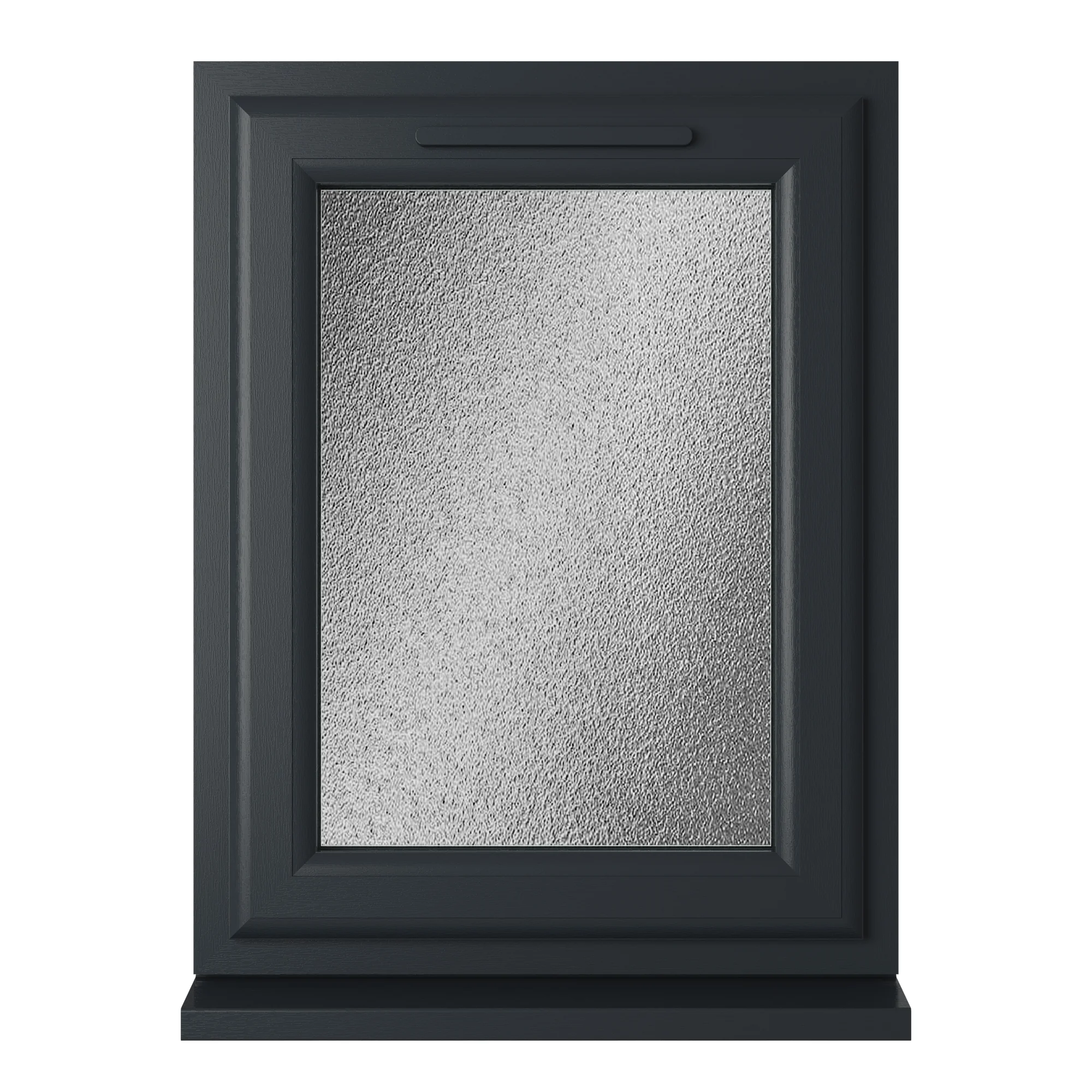 Crystal Triple Glazed uPVC Grey/White Window Left Hung 610mm x 965mm Obscure