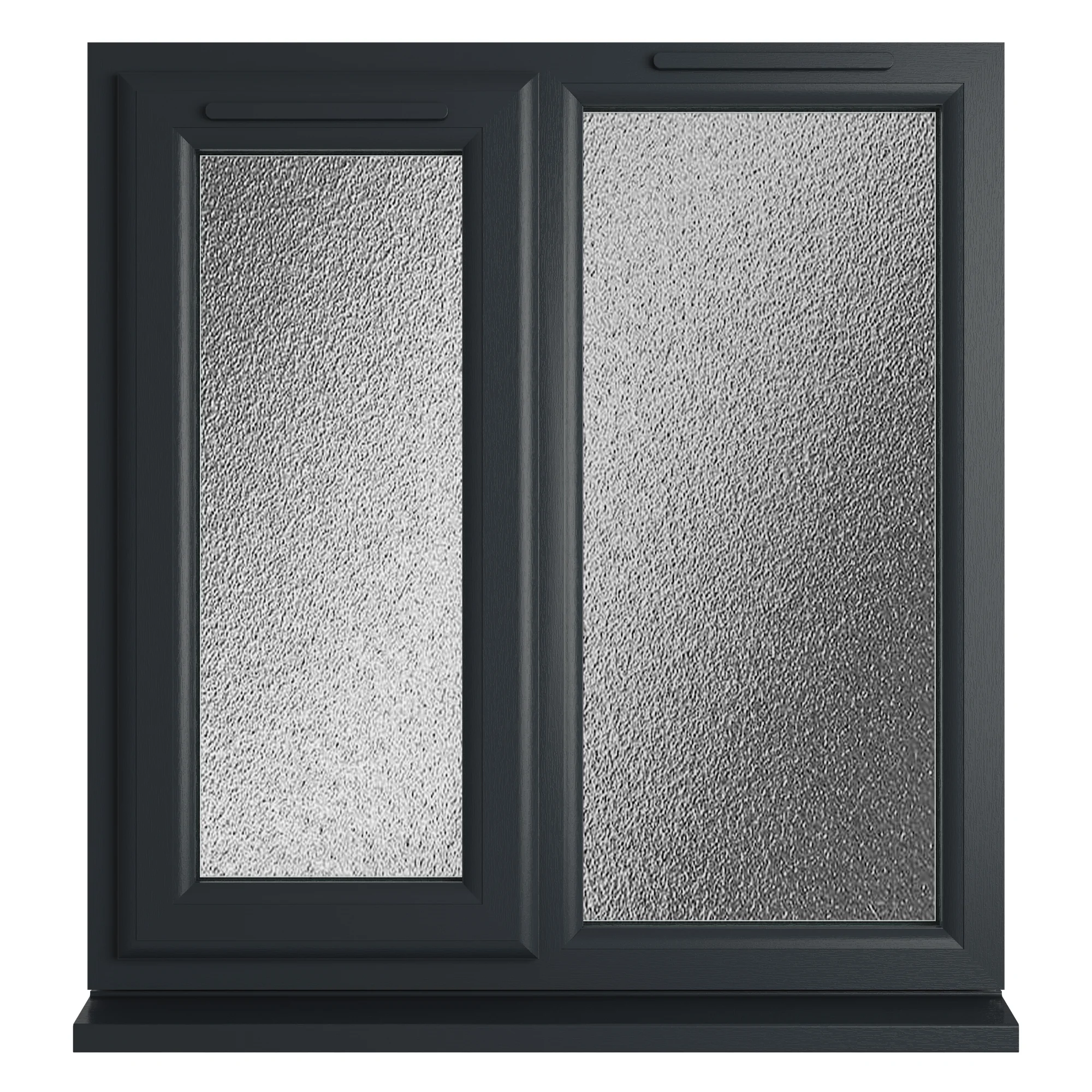 Crystal Triple Glazed uPVC Grey/White Window Left Hung 905mm x 965mm Obscure